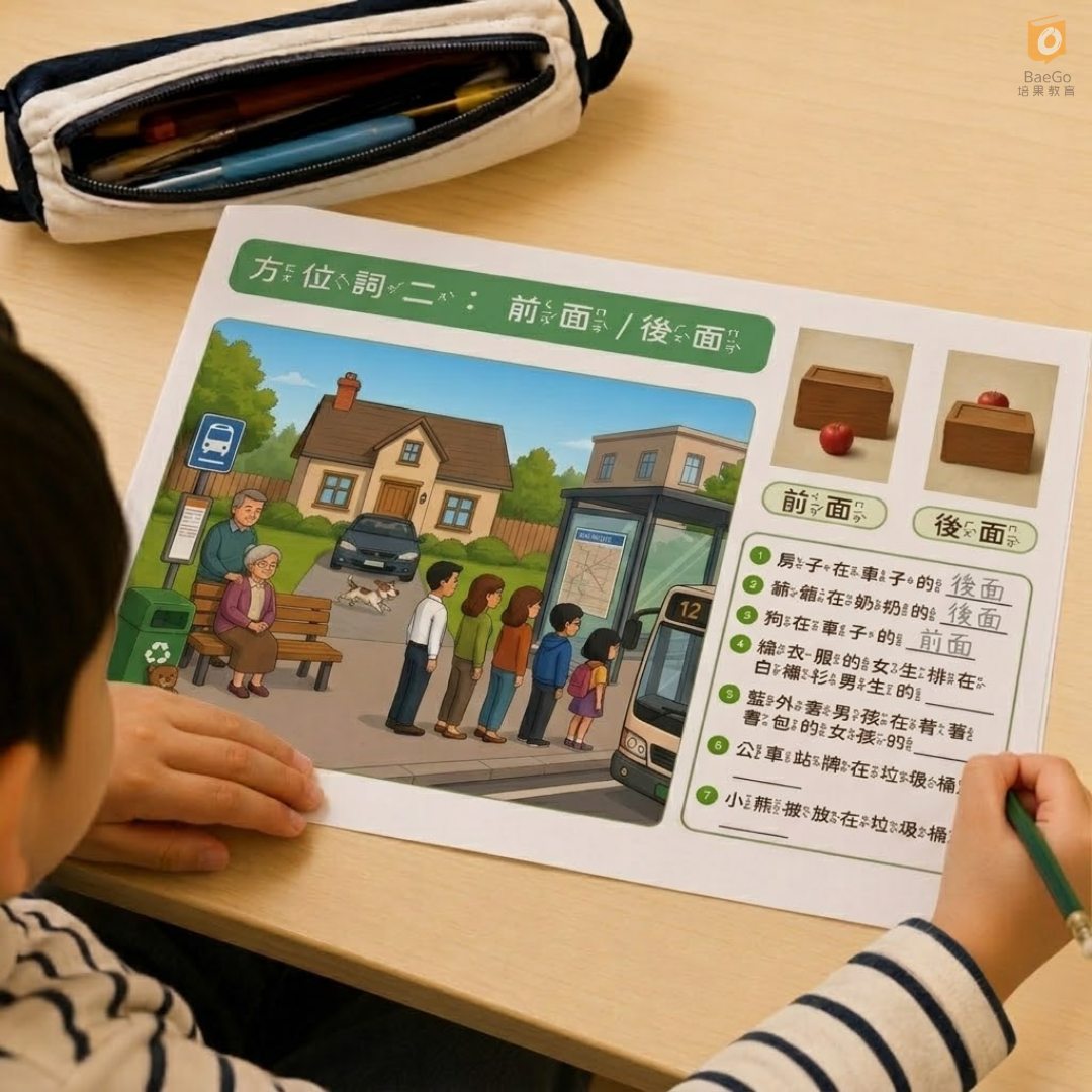 方位詞指南針學習單